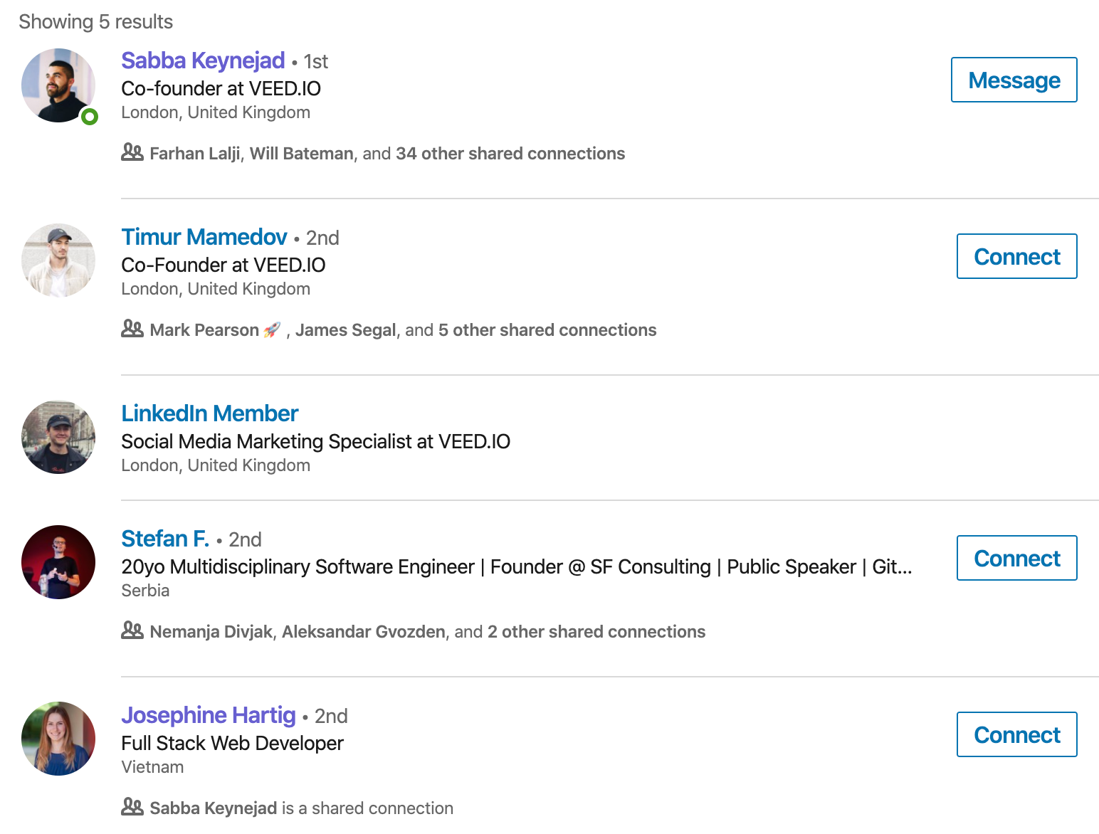 veed bootstrapped team